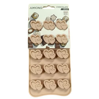 Silicone Chocolate Mold - Double Hearts - 19x10cm (Pink)