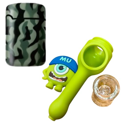 Green Army ZL-3 Torch Jet Lighter And Monsters University Silicone Rasta Pipe