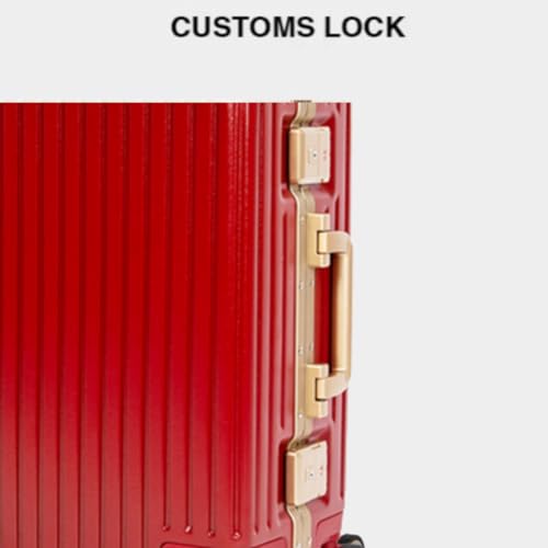 Classic Aluminum Frame Travel Suitcase - 22 inch - Wine Red