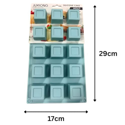 Silicone Cake Mold - Mini Squares - 29×17cm (Blue)