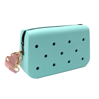 Coco EVA Croc Crossbody Bag – Lightweight Waterproof Shoulder Bag (Pastel Blue)