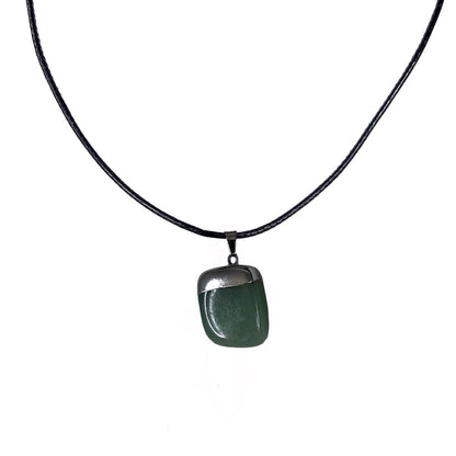 Earth Stone Collection - Polished Crystal Stone Necklace (Aventurine)