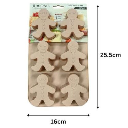 Silicone Cake Mold - Gingerbread Man - 25.5x16cm (Pink)