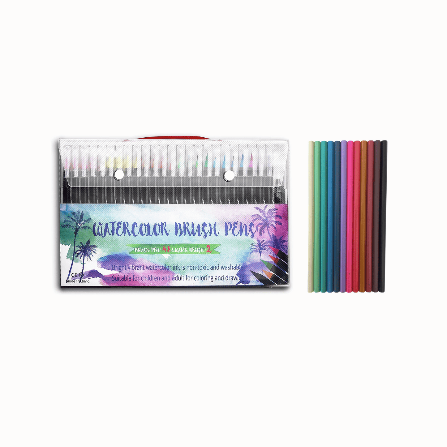 48 Single Brush Water Colour Pen + 2 Blenders