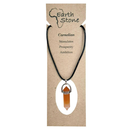 Earth Stone Collection - Bullet Crystal Stone Necklace (Carnelian)