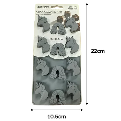 Silicone Chocolate Mold - Unicorns And Rainbows - 22×10.5cm (Grey)