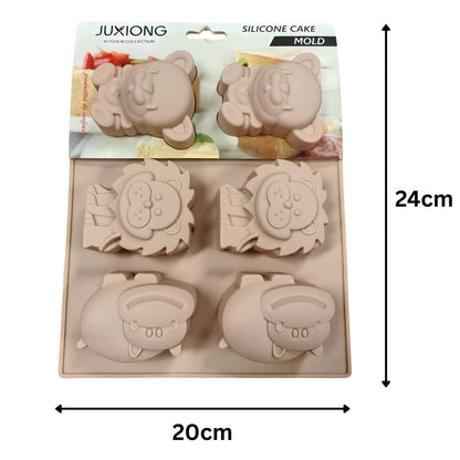 Silicone Cake Mold - Animals - 24x20cm (Pink)