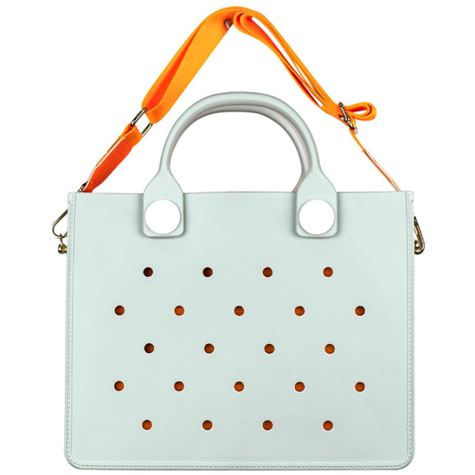 Nana EVA Croc Bag with Shoulder Strap – Lightweight Waterproof Tote Handbag (Grey)