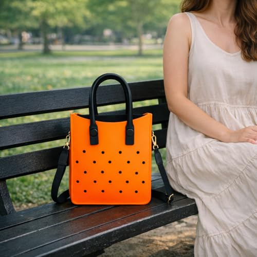 EVA Croc Tote Bag with Adjustable Strap – Ztylish (Orange)