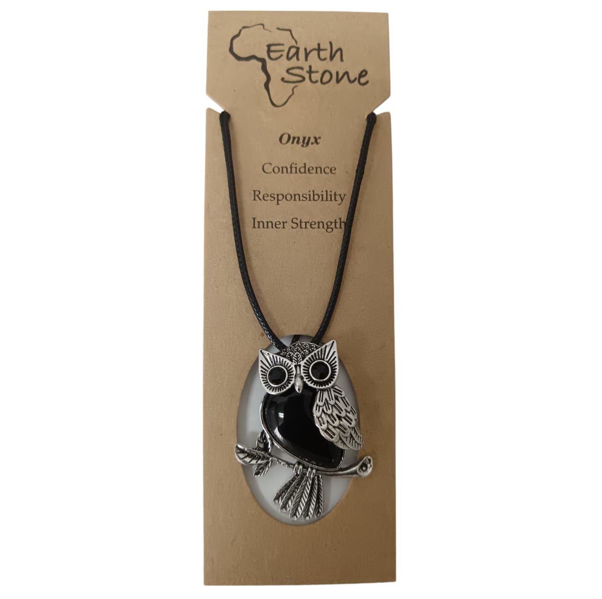 Earth Stone Collection - Owl Crystal Stone Necklace (Onyx)