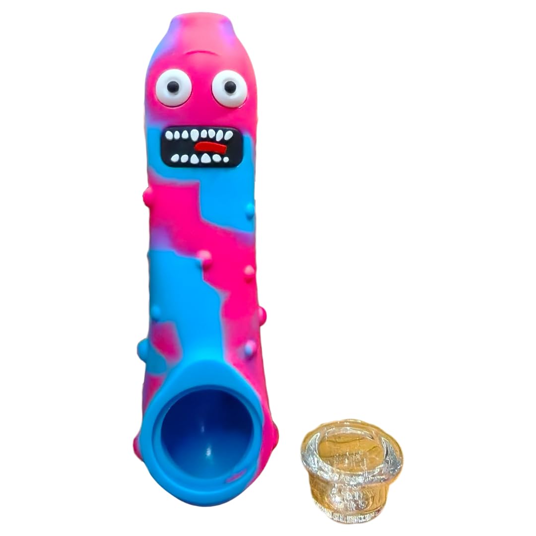 Silicone Rasta Pipe – Pickle Rick (Pink)