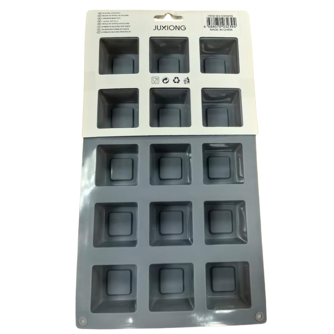 Silicone Cake Mold - Mini Squares - 29×17cm (Grey)