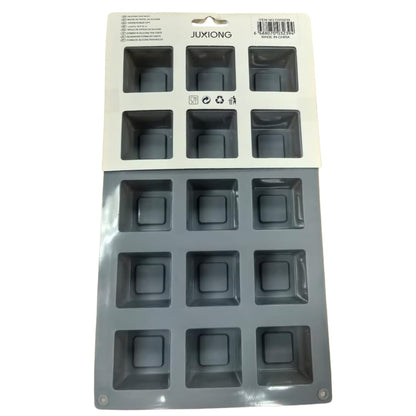 Silicone Cake Mold - Mini Squares - 29×17cm (Grey)