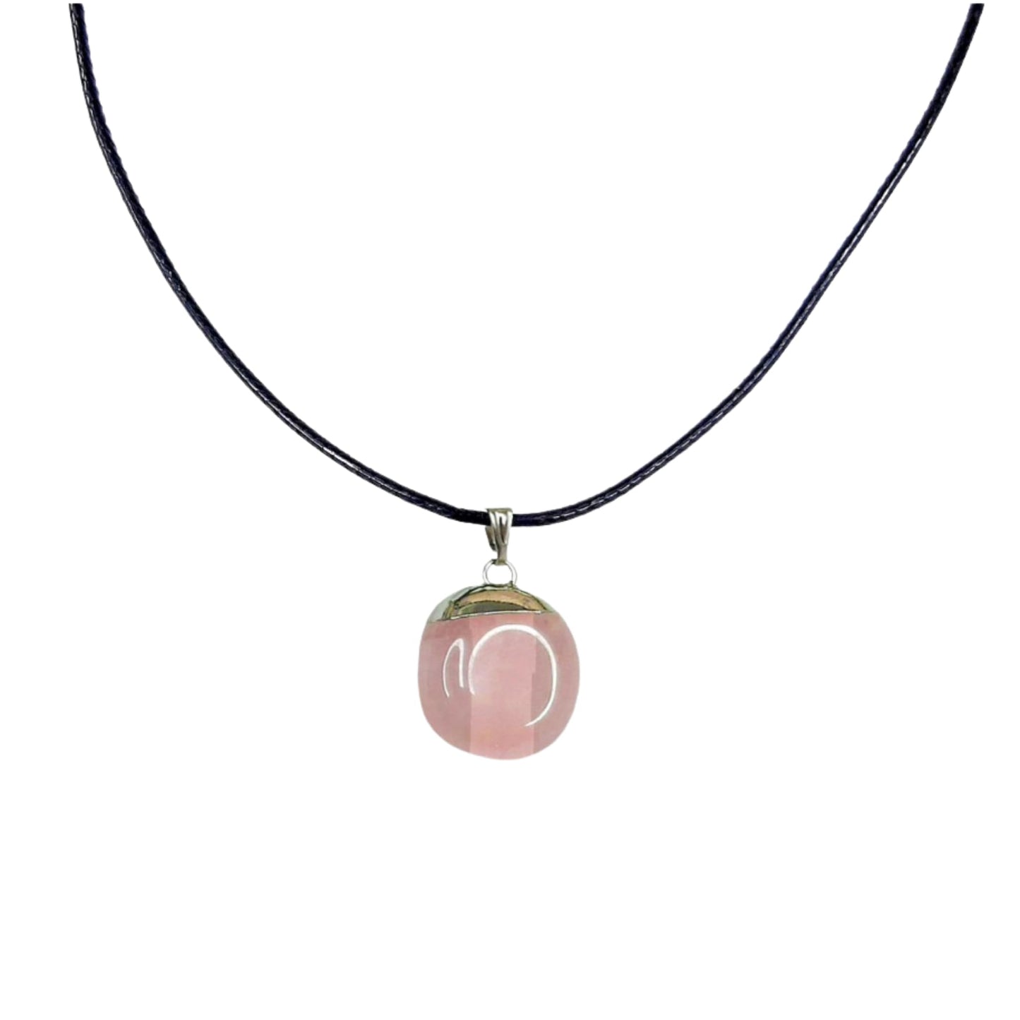 Earth Stone Collection - Polished Crystal Stone Necklace (Rose Quartz)