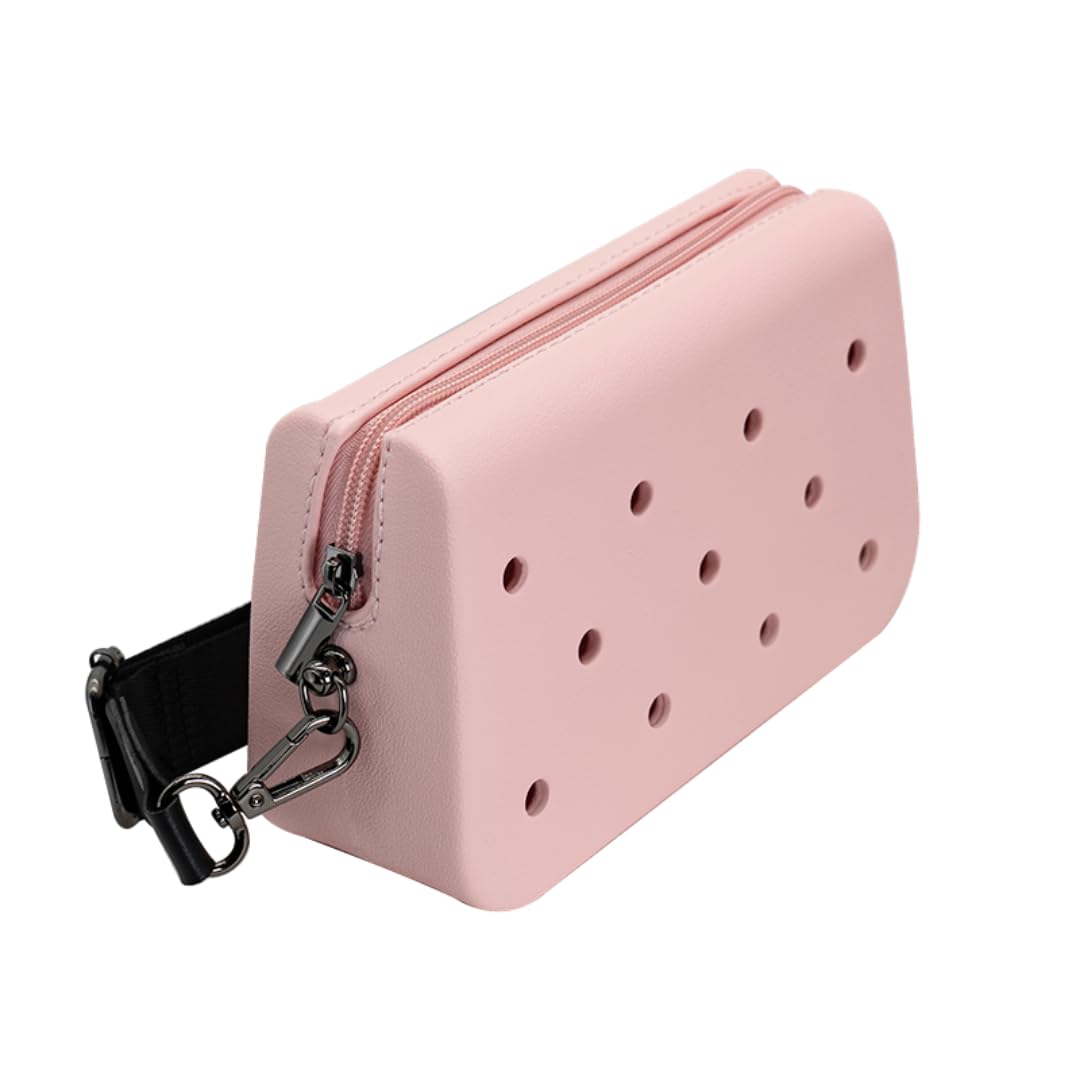Coco EVA Croc Crossbody Bag – Lightweight Waterproof Shoulder Bag (Pink)