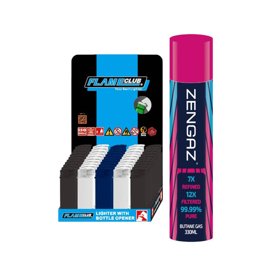 Electronic Refillable Bottle Opener Lighters - Mixed Colors Pack of 50 With 330ml Gas