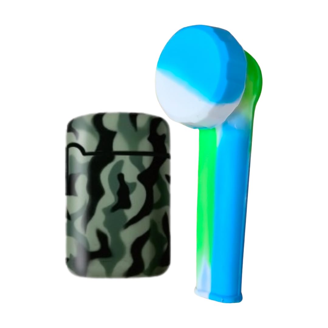 Green Army ZL-3 Torch Jet Lighter And Blue Mini Silicone Rasta Pipe