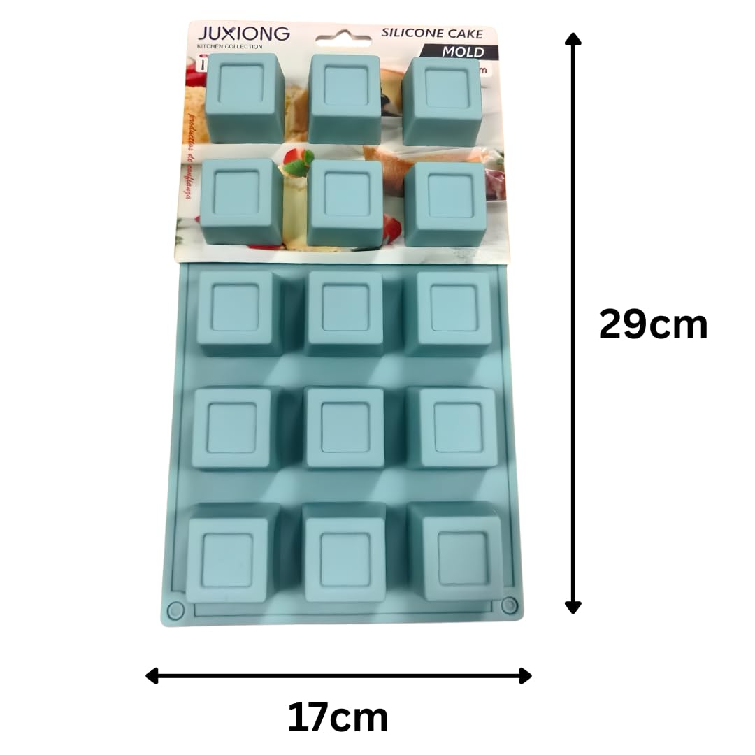 Silicone Cake Mold - Mini Squares - 29×17cm (Blue)