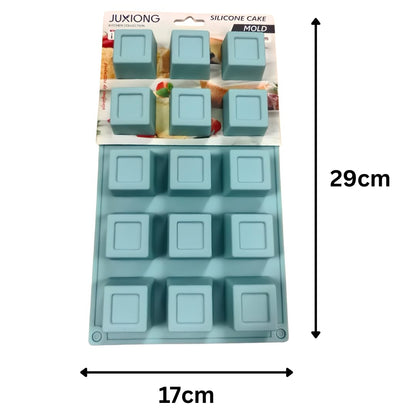 Silicone Cake Mold - Mini Squares - 29×17cm (Blue)