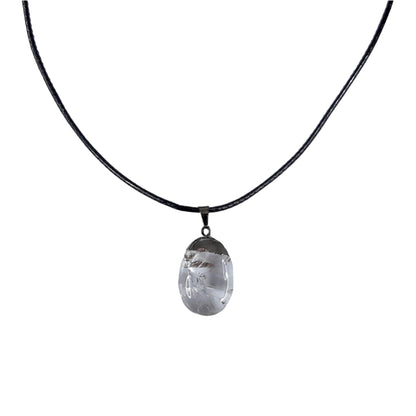 Earth Stone Collection - Polished Crystal Stone Necklace (Crystal)