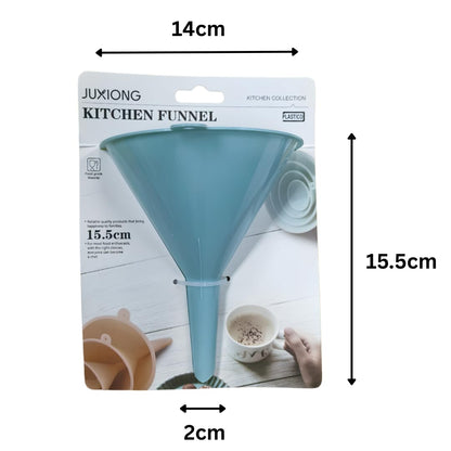 Kitchen Funnel - 4 Piece Set - 14x15.5x2cm (Blue)