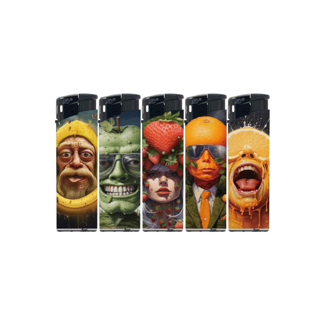 N2 Electronic Lighter - 5 Pack With 330ml Gas (AI Fruit)