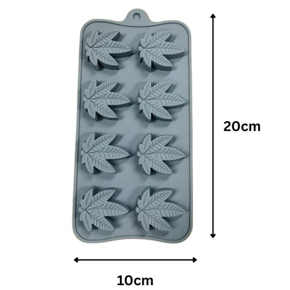 Silicone Chocolate Mold - Cannabis Leaf - 20x10cm (Grey)