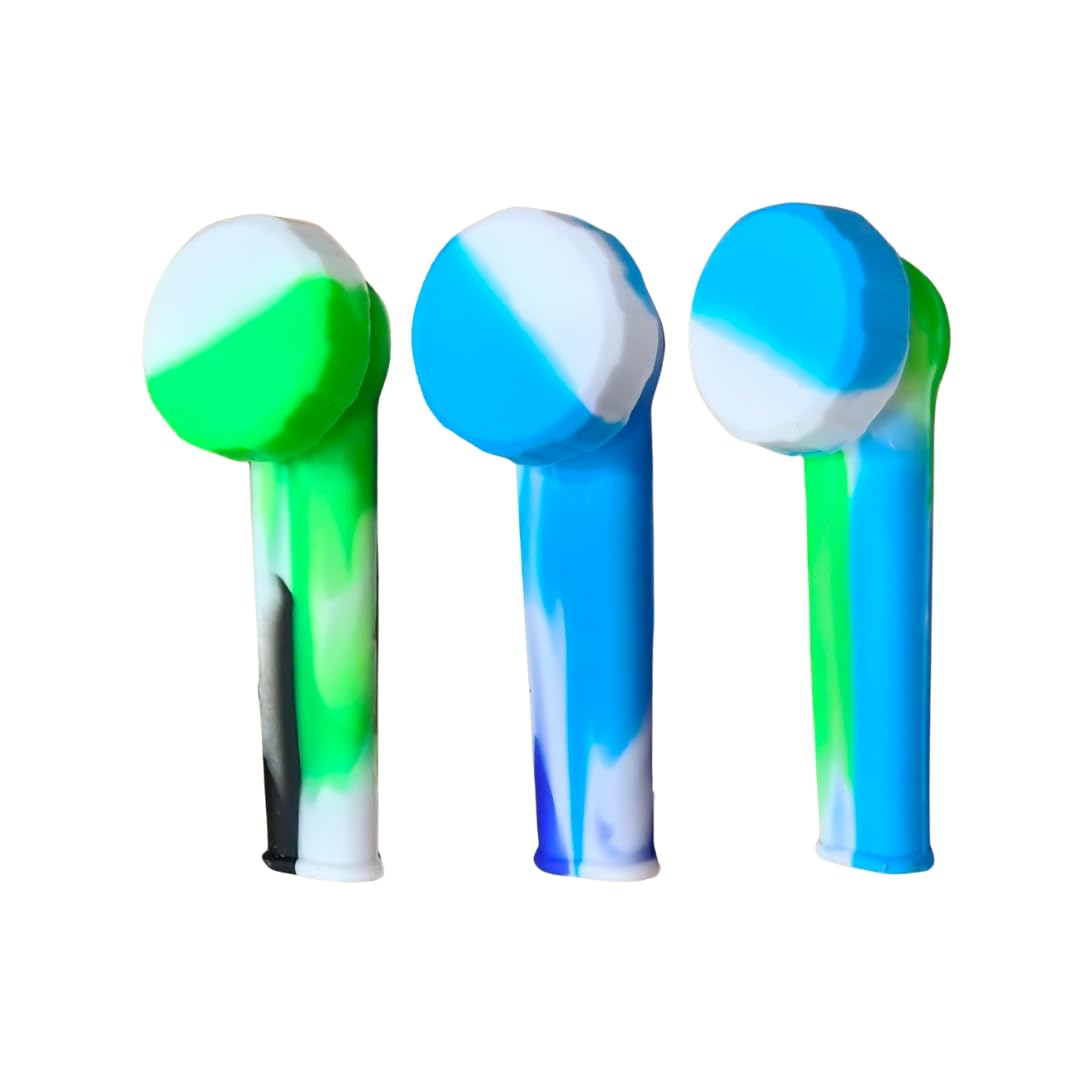 Mini Silicone Pipe With Lid - 3 Pack - Combo B