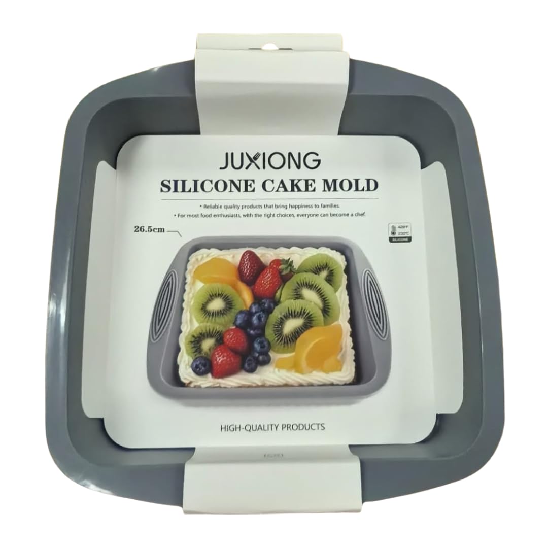 Silicone Cake Mold - Square - 26.5x26.5cm (Grey)