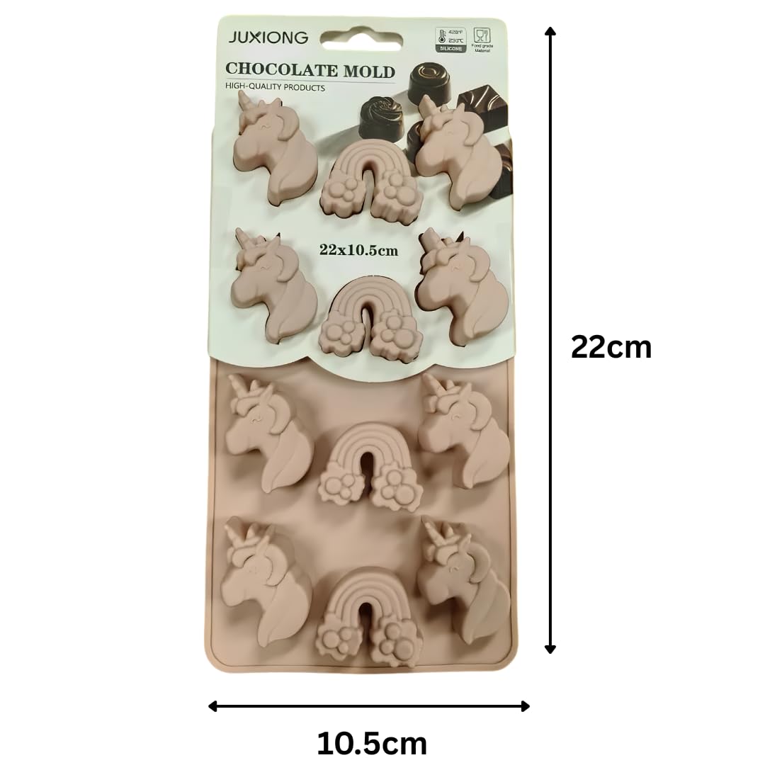 Silicone Chocolate Mold - Unicorns And Rainbows - 22×10.5cm (Pink)