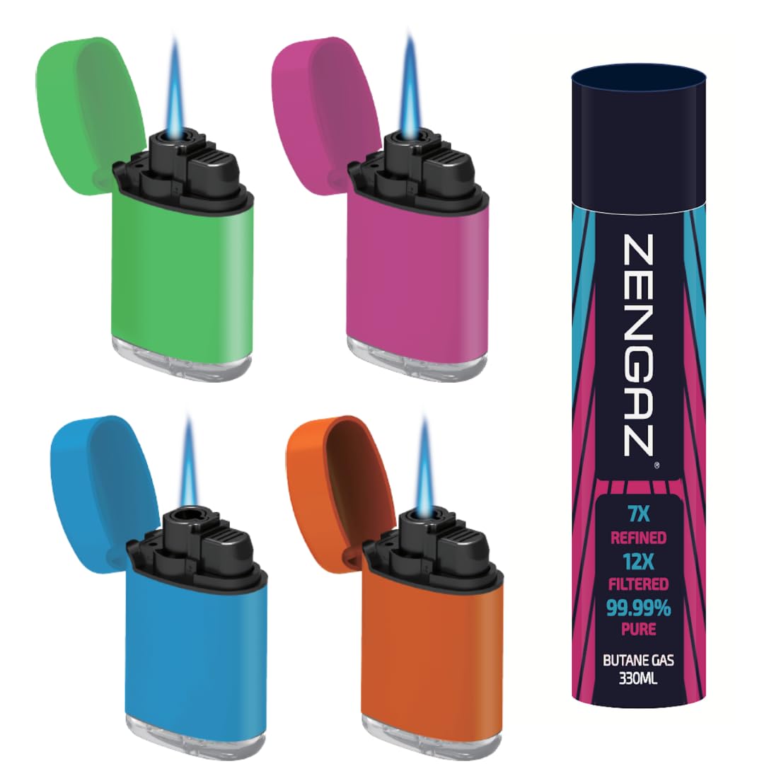 ZL 3 Mega Jet Flame Lighter SWEET 4 Pack & 330 ML Gas