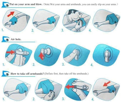 Swimming Inflatable Floating Arm Bands - Blue