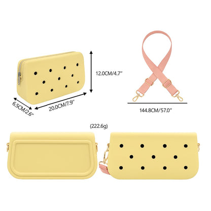 Nana EVA Croc Shoulder Bag & Coco EVA Croc Crossbody Bag Combo Set (Pastel Yellow)