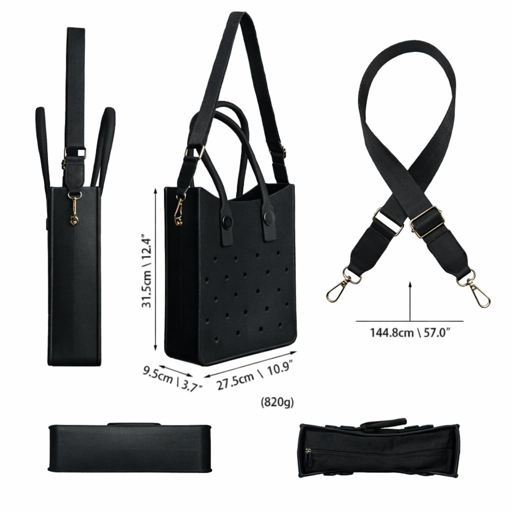 EVA Croc Tote Bag with Adjustable Strap – Ztylish (Black)