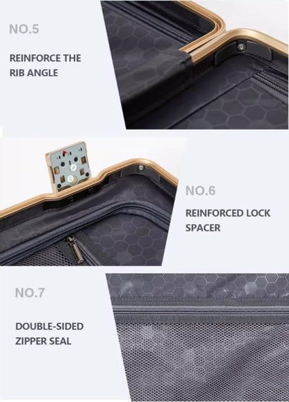 Classic Aluminum Frame Travel Suitcase - 26 inch - Grey