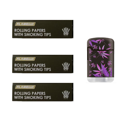 Value Pack 10 Queen Size Papers and Tips with Jet Flame Lighter