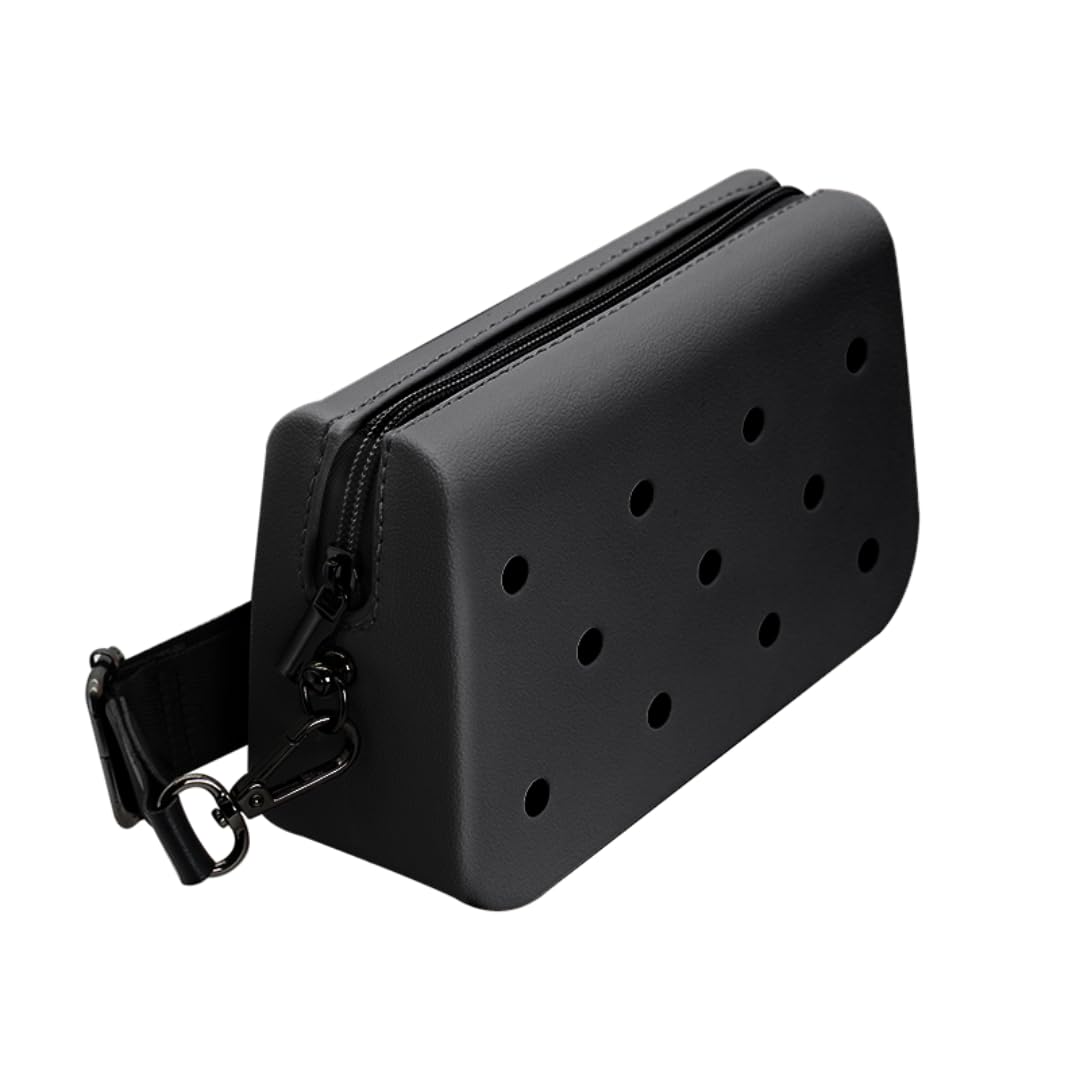 Coco EVA Croc Crossbody Bag – Lightweight Waterproof Shoulder Bag (Black)