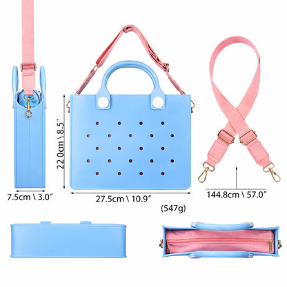 Nana EVA Croc Shoulder Bag & Coco EVA Croc Crossbody Bag Combo Set (Blue)