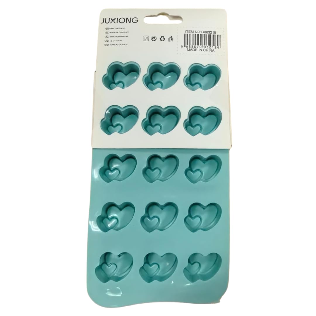 Silicone Chocolate Mold - Double Hearts - 19x10cm (Blue)