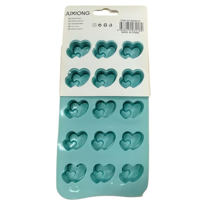 Silicone Chocolate Mold - Double Hearts - 19x10cm (Blue)