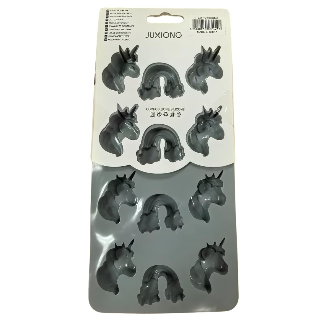 Silicone Chocolate Mold - Unicorns And Rainbows - 22×10.5cm (Grey)