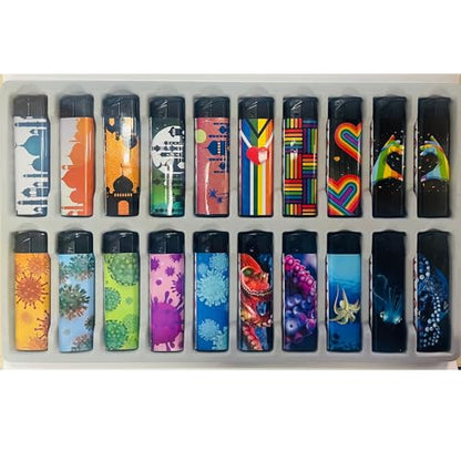20 Piece Collectable Lucky Packet Electronic Lighters Tray 1