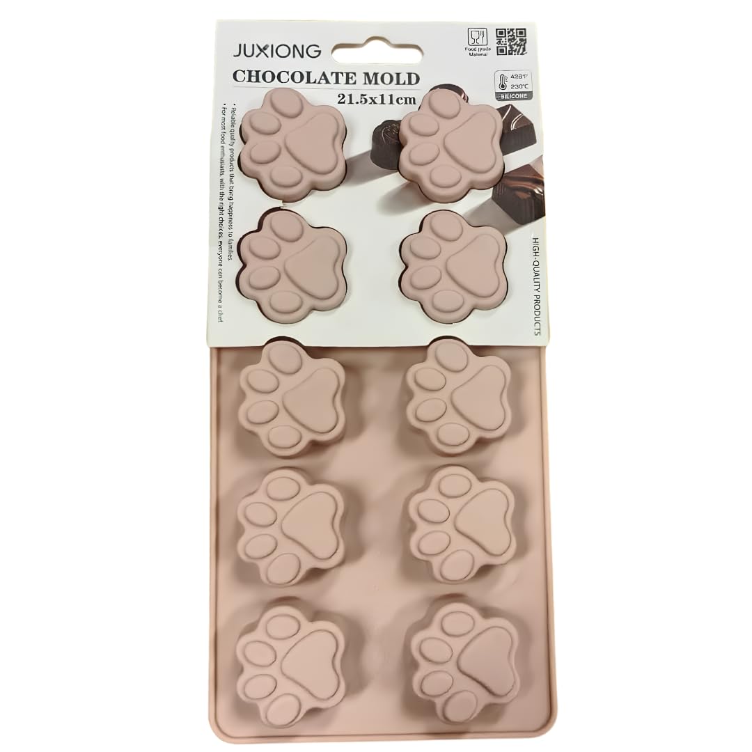 Silicone Chocolate Mold - Paw Prints - 21.5×11 cm (Pink)