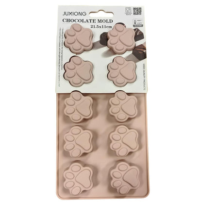 Silicone Chocolate Mold - Paw Prints - 21.5×11 cm (Pink)