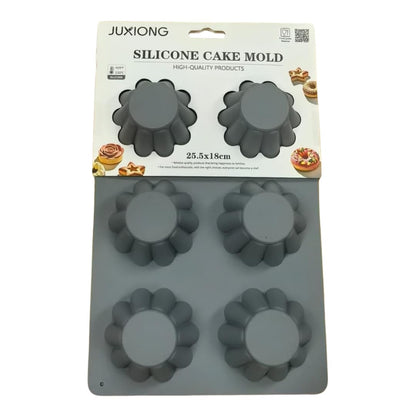 Silicone Cake Mold - Flower - 25.5×18cm (Grey)