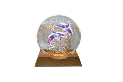 3D Creative Lamp – Dolphin Pod Sparkles Illuminated Art Light