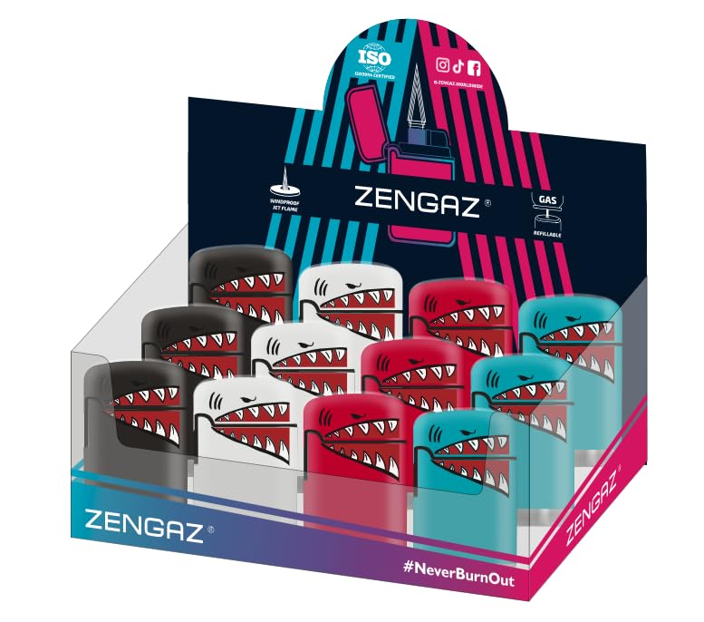 12 Pack Zengaz Mega Jet Flame - Shark Design