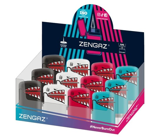 12 Pack Zengaz Mega Jet Flame - Shark Design