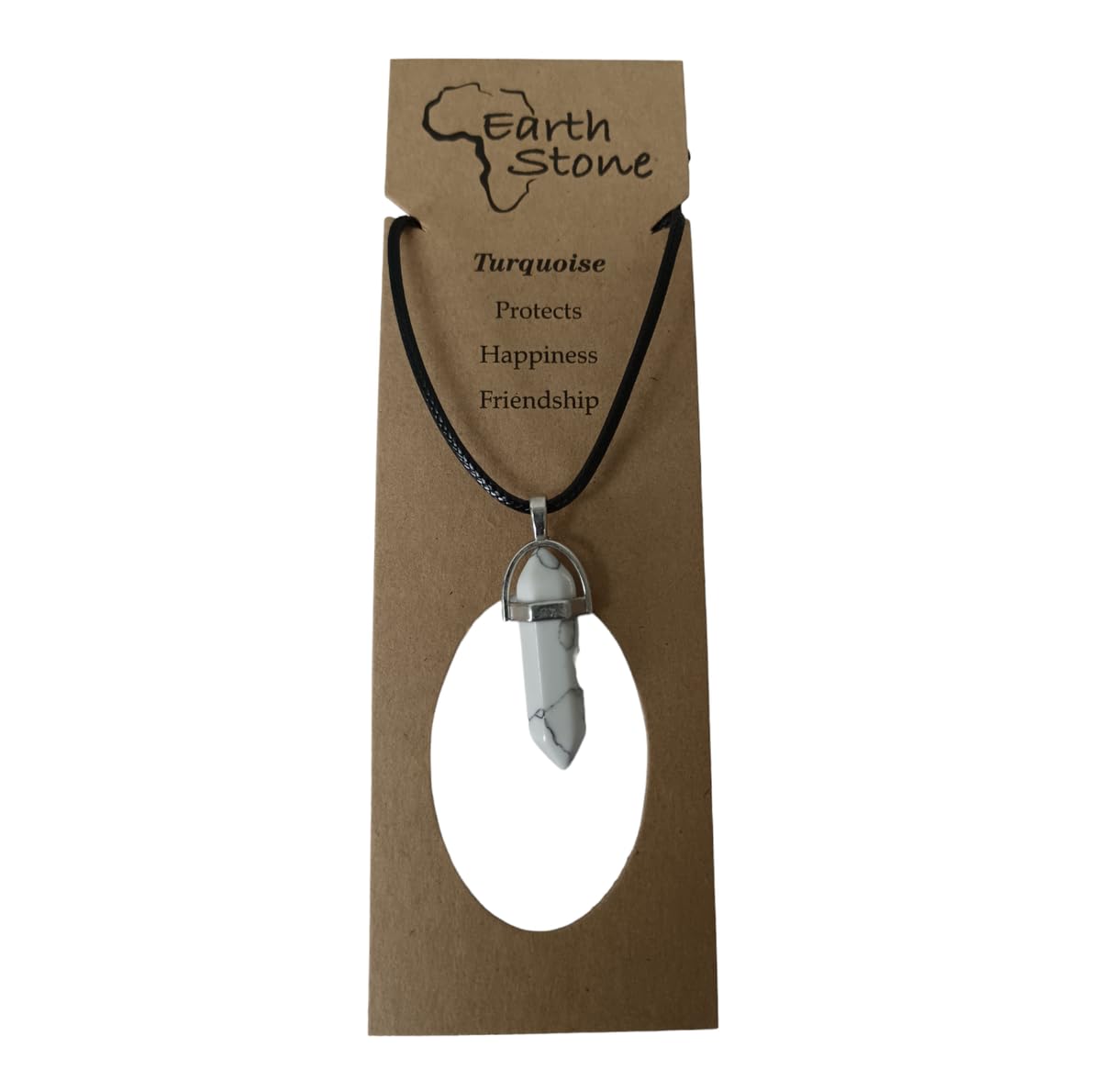 Earth Stone Collection - Bullet Crystal Stone Necklace (White Turquoise)