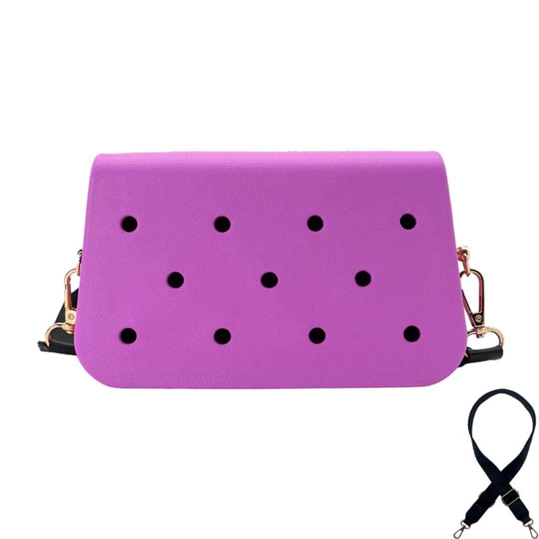 Coco EVA Croc Crossbody Bag – Lightweight Waterproof Shoulder Bag (Purple)